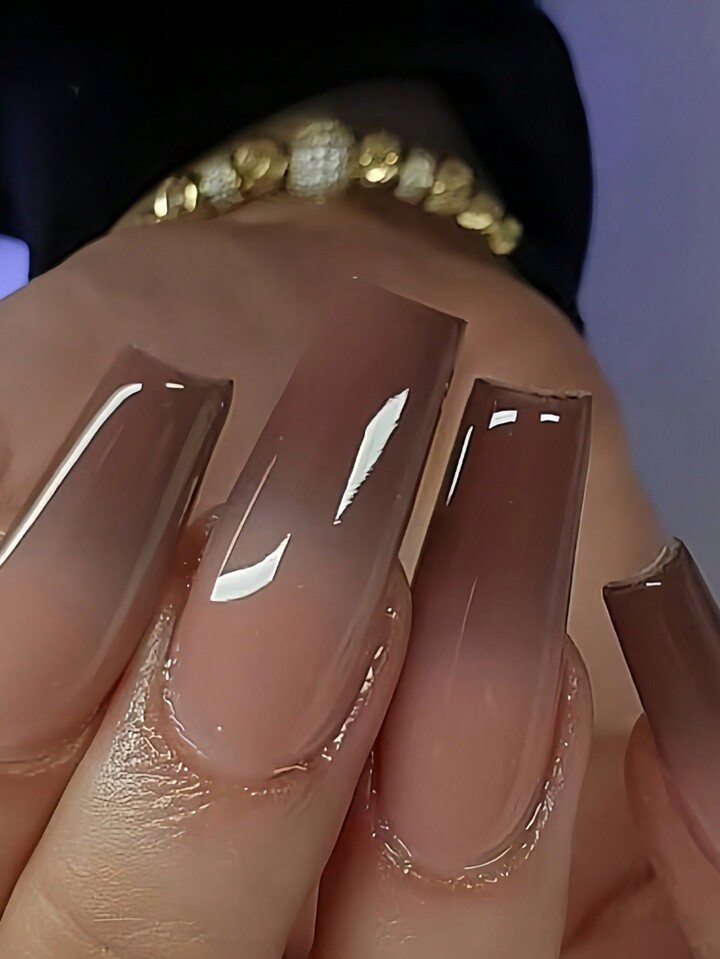 Instantly Upgrade Your Look With 24pcs Medium Square Shape Nails Curry Gradient French Minimalist Premium Fake Nails Full Coverage Fake Nail Kit Manicure Set Includes 1sheet Adhesive Tabs &1pc Mini File For Women And Girls Office Daily Wear False Nails Jelly Glue Is Rangomly Shipped Jelly Gel Ships Randomly Press On Nails | SHEIN