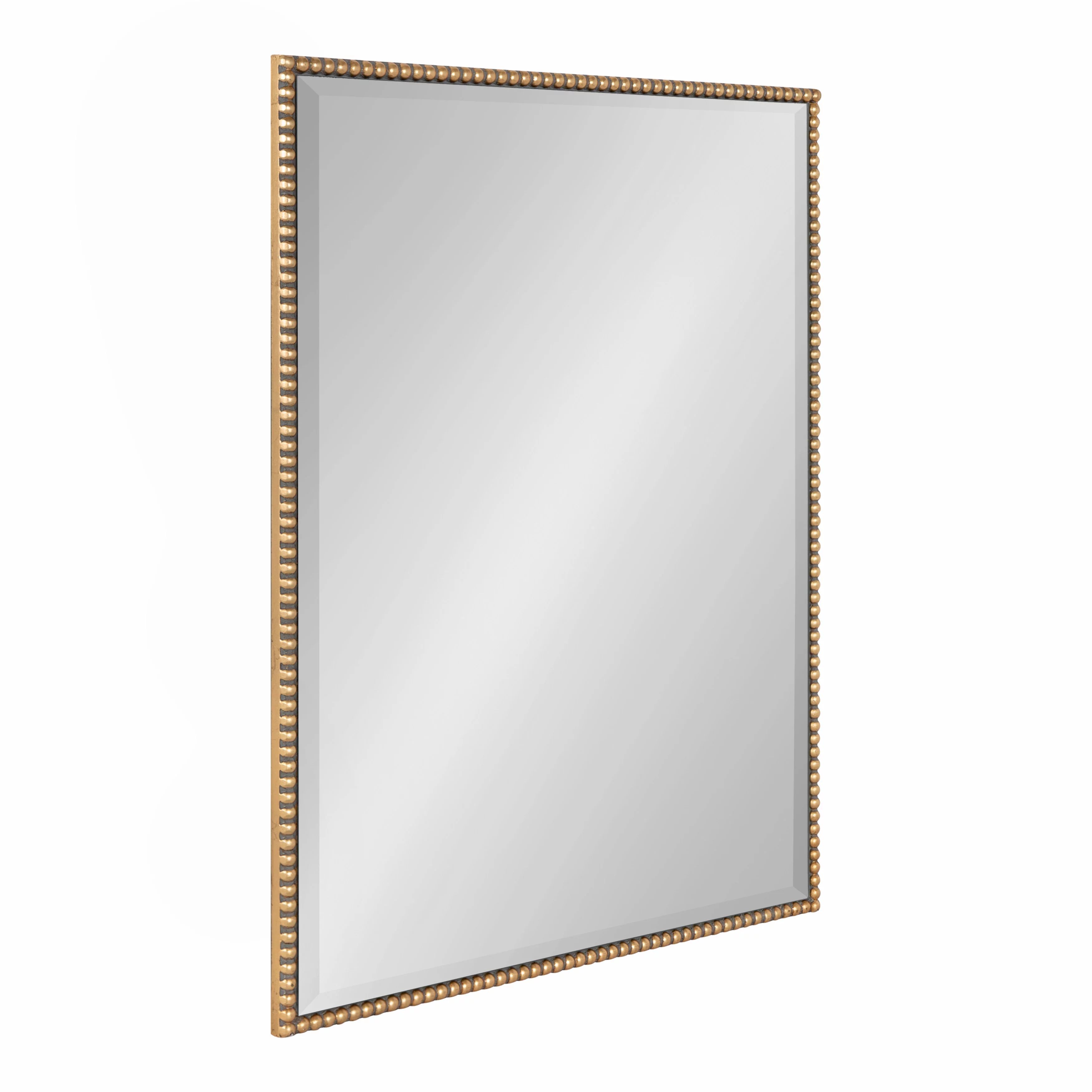 Kate and Laurel Gwendolyn Modern Glam Beaded Framed Rectangle Wall Mirror, 18" x 24", Gold, Chic ... | Walmart (US)