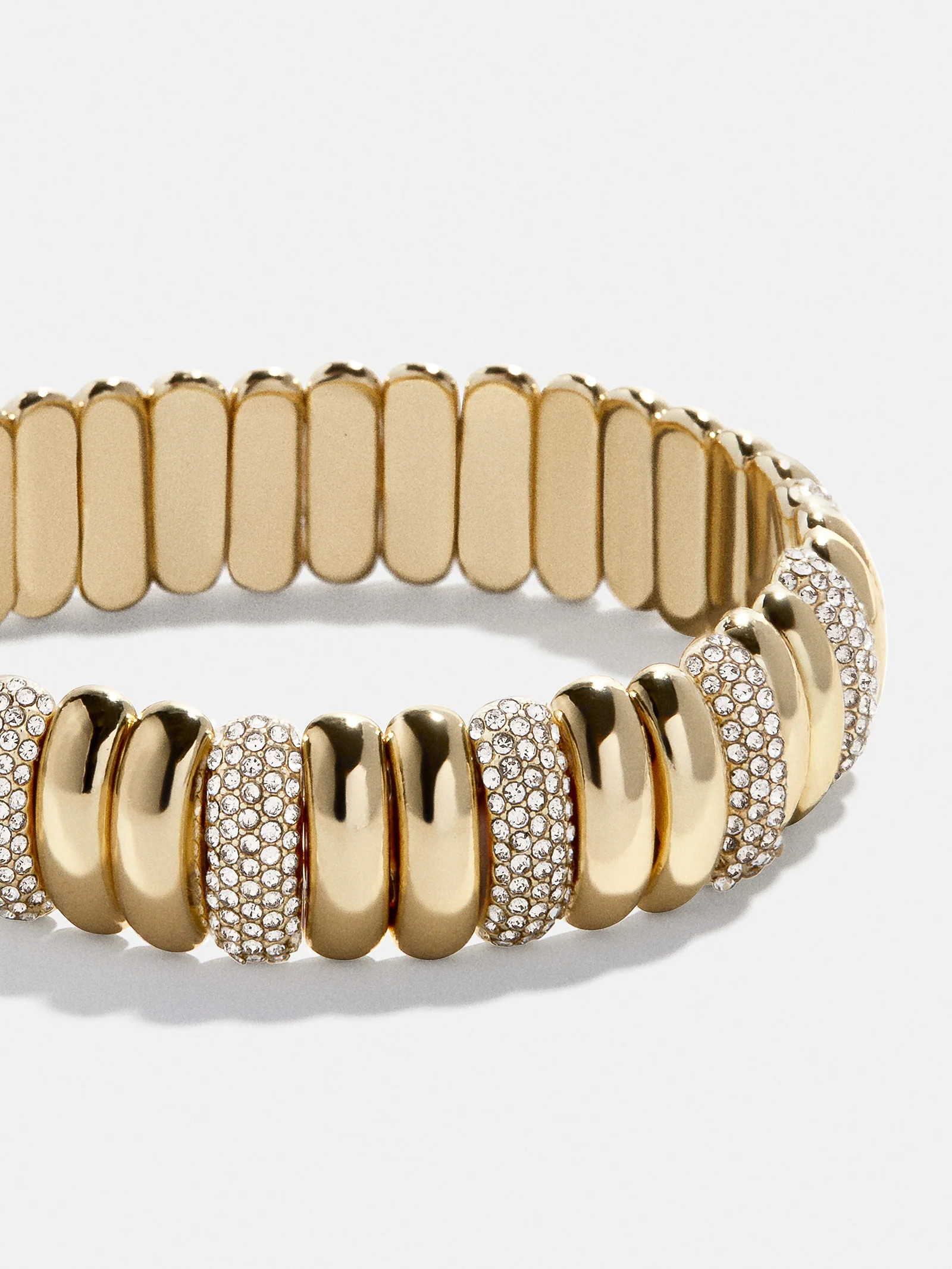 Keira Ribbed Bracelet - Gold/Pavé | BaubleBar
