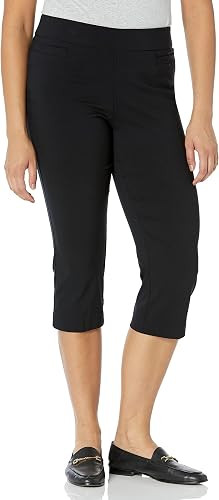 Briggs New York Women's Pull on Stretch Capri Pants High Waist Crop Straight Leg with Pockets 21... | Amazon (US)