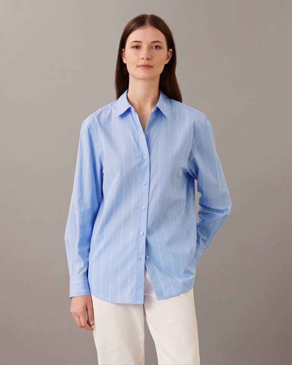 Calvin Klein - Classic Cotton Shirt - Casual shirts (CHAMBRAY BLUE/ANTIQUE WHITE) Classic Cotton Shirt | THE ICONIC (AU & NZ)