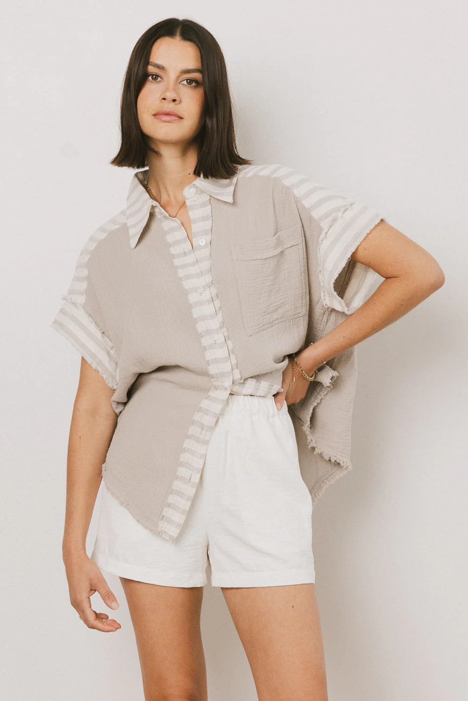 Easton Mixed Media Blouse - FINAL SALE | Böhme US