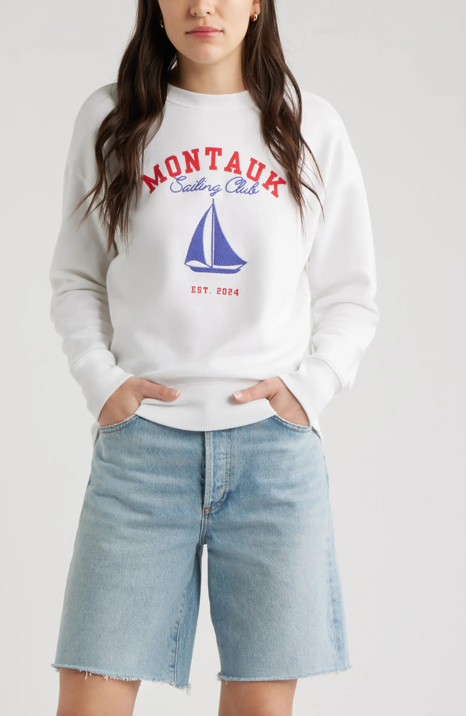 Embroidered Montauk Sailing Graphic Sweatshirt | Nordstrom