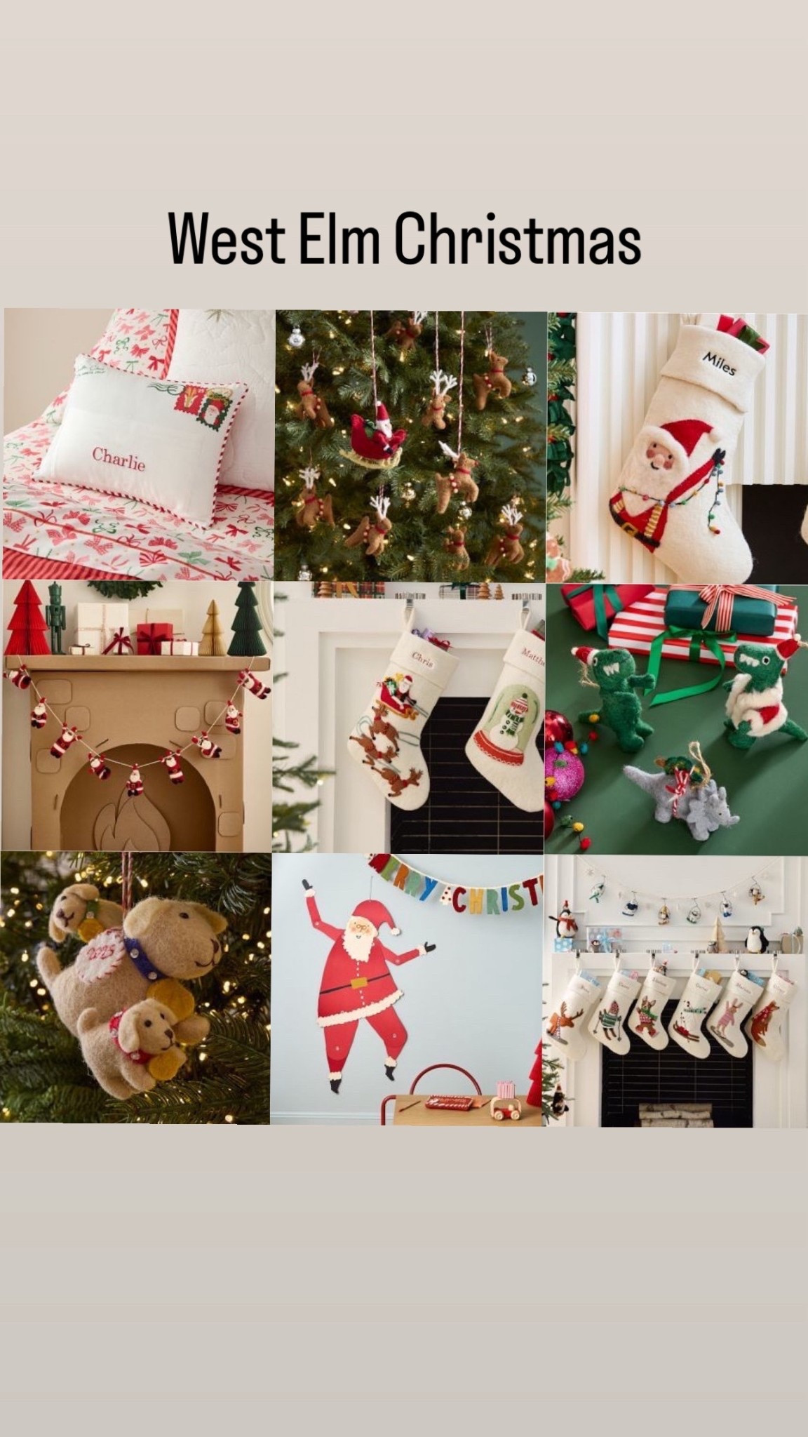 West elm Christmas
Stocking
Ornaments 
Santa 

#LTKFindsUnder100 #LTKHoliday #LTKHome