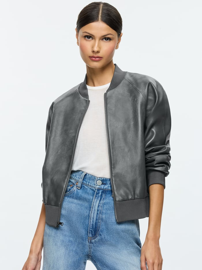 FELISA LEATHER BOMBER | Alice + Olivia