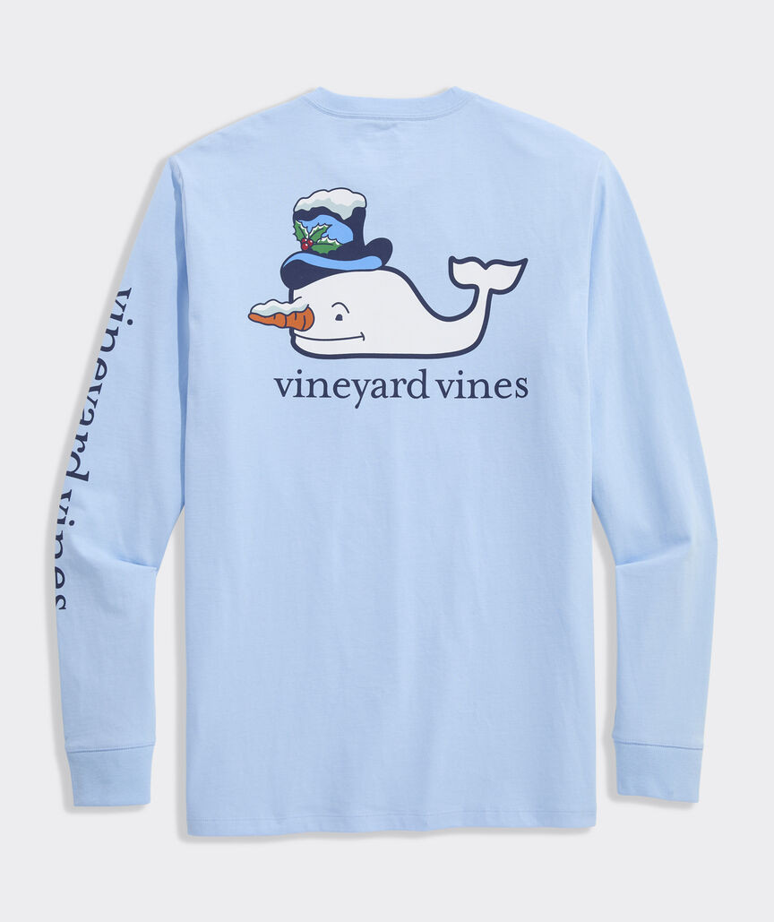 Snowman Whale Long-Sleeve Pocket Tee | vineyard vines