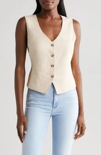 Le Jean Joplin Linen Blend Vest | Nordstrom | Nordstrom