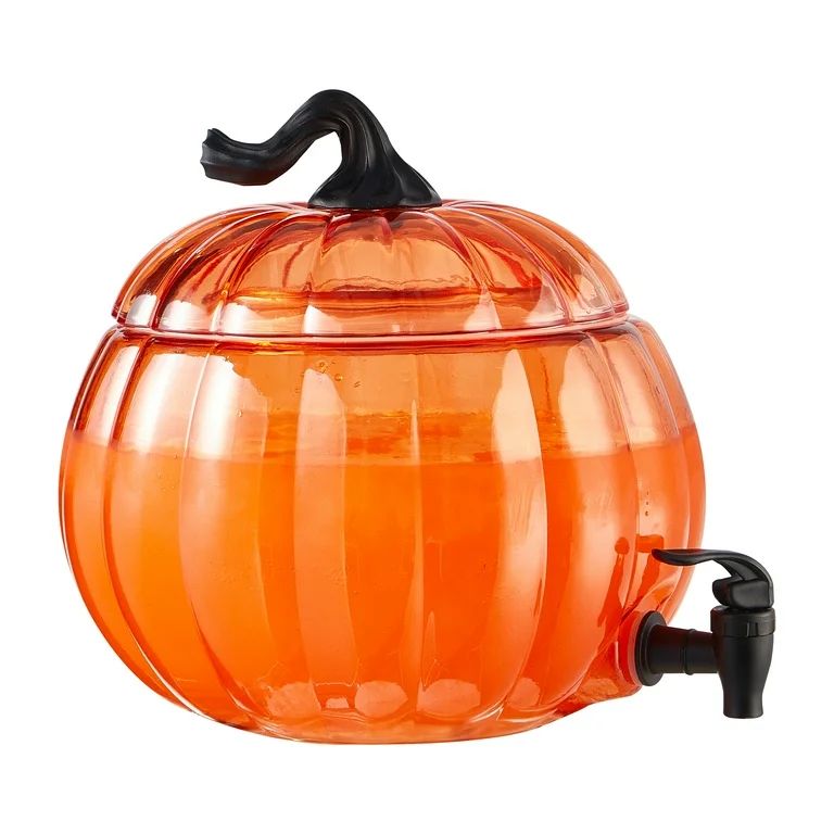 Way To Celebrate 1.5 Gal Orange Pumpkin Glass Dispenser | Walmart (US)