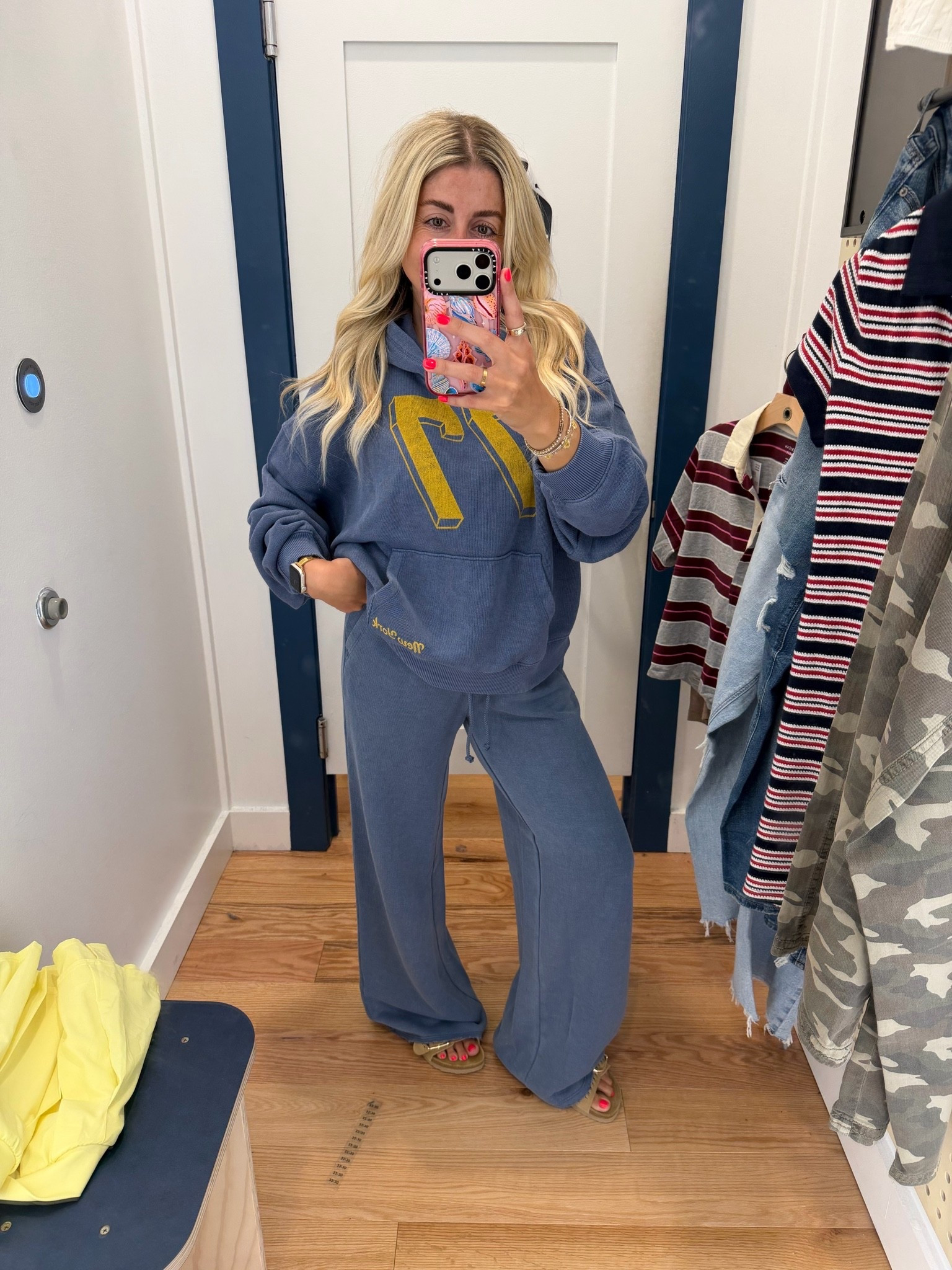 New matching set on sale!
Size small hoodie 
Xs pants 
So so comfy! 
Sandals tts
Fall fashion outfit

#LTKSaleAlert