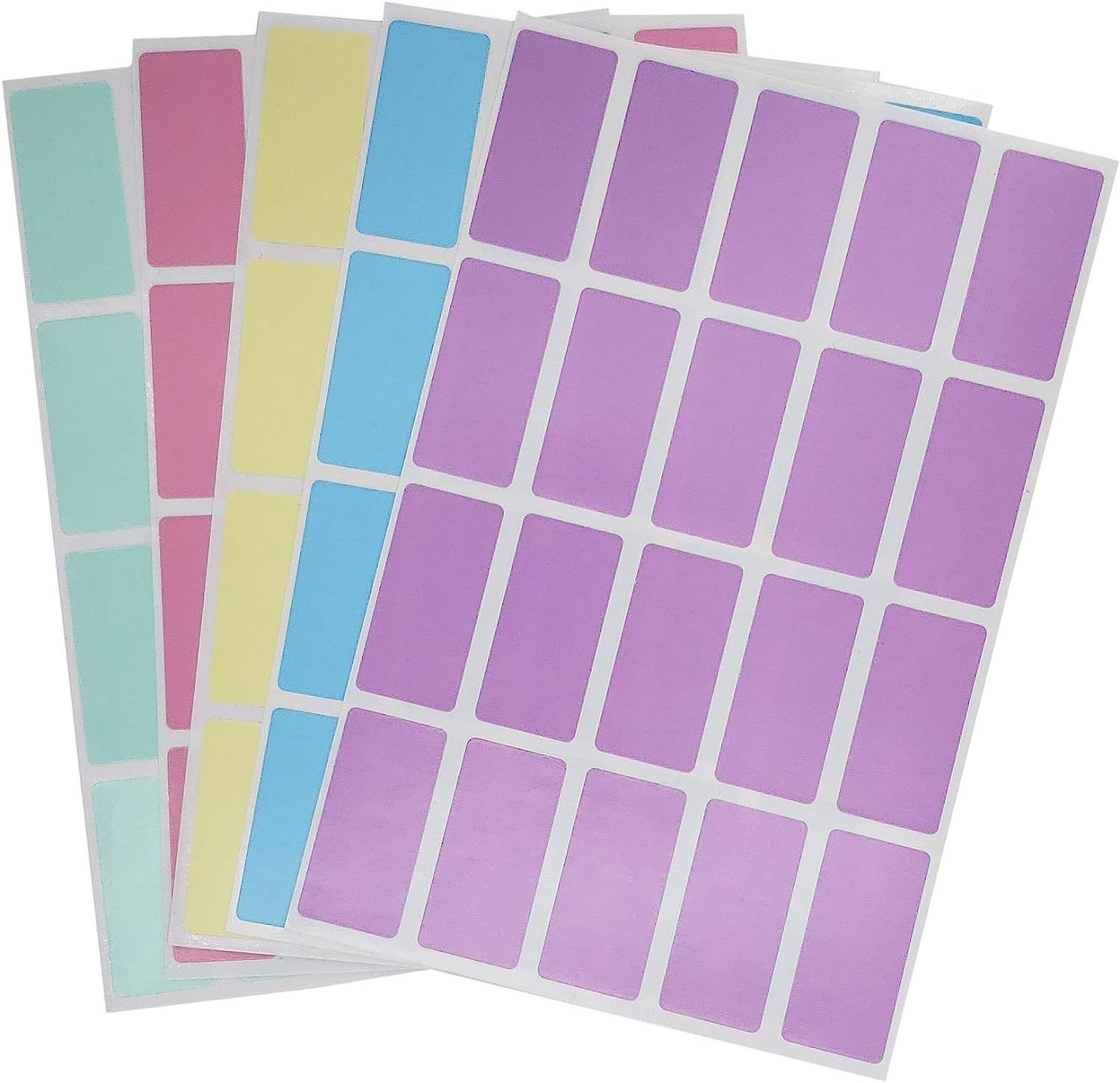 Royal Green Pastel Stickers Rectangular Color Coding Labels in 5 Pastel Colors 1.57 inch x 0.75 i... | Amazon (US)