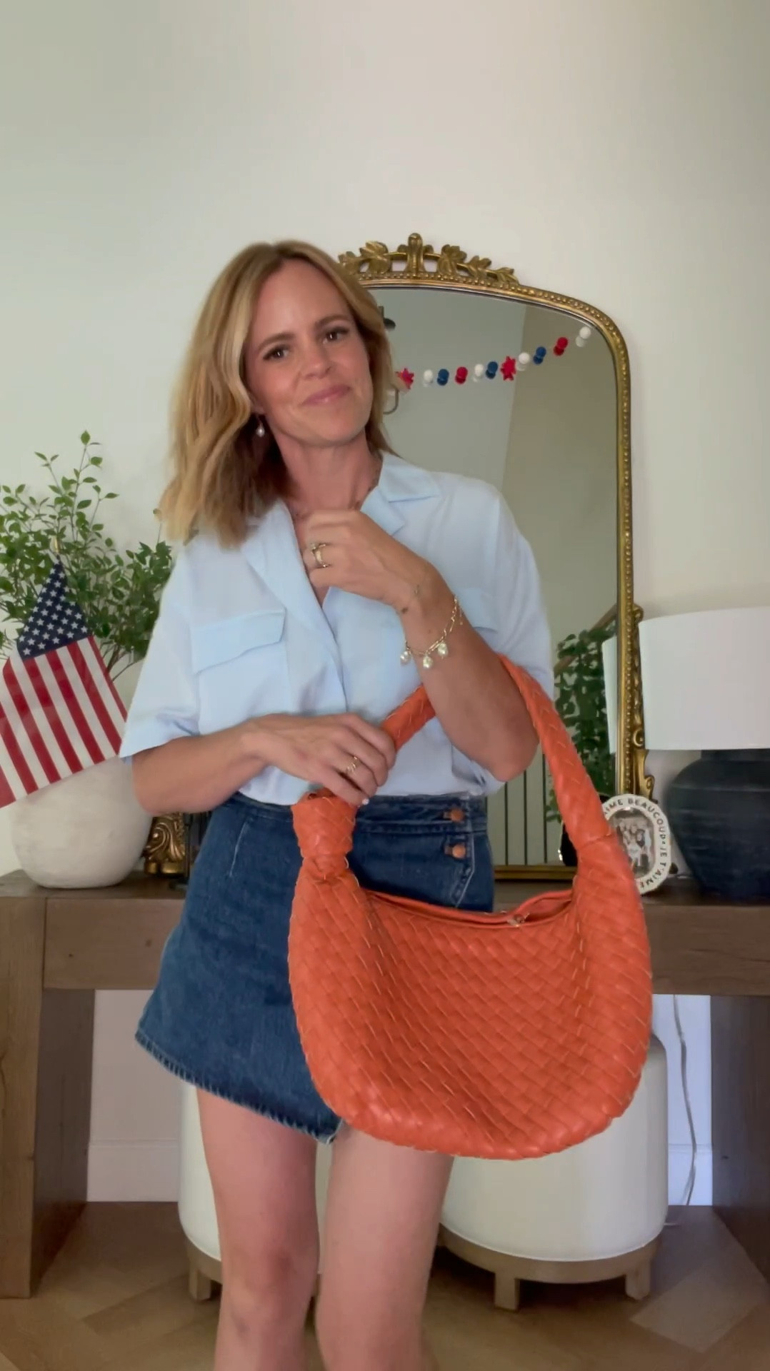 Cutest summer fit!! 

Wearing an XS in the blouse 
25 in skort 

Sandals are tts 

Summer fashion 
Mom style
Denim wrap skort 


#LTKSummerSales #LTKSeasonal #LTKxNSale