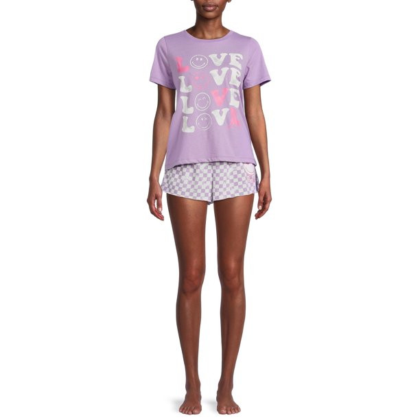 Grayson Social Women's and Women's Plus Size Valentine's Day Sleep T-Shirt and Shorts Set, 2-Piec... | Walmart (US)