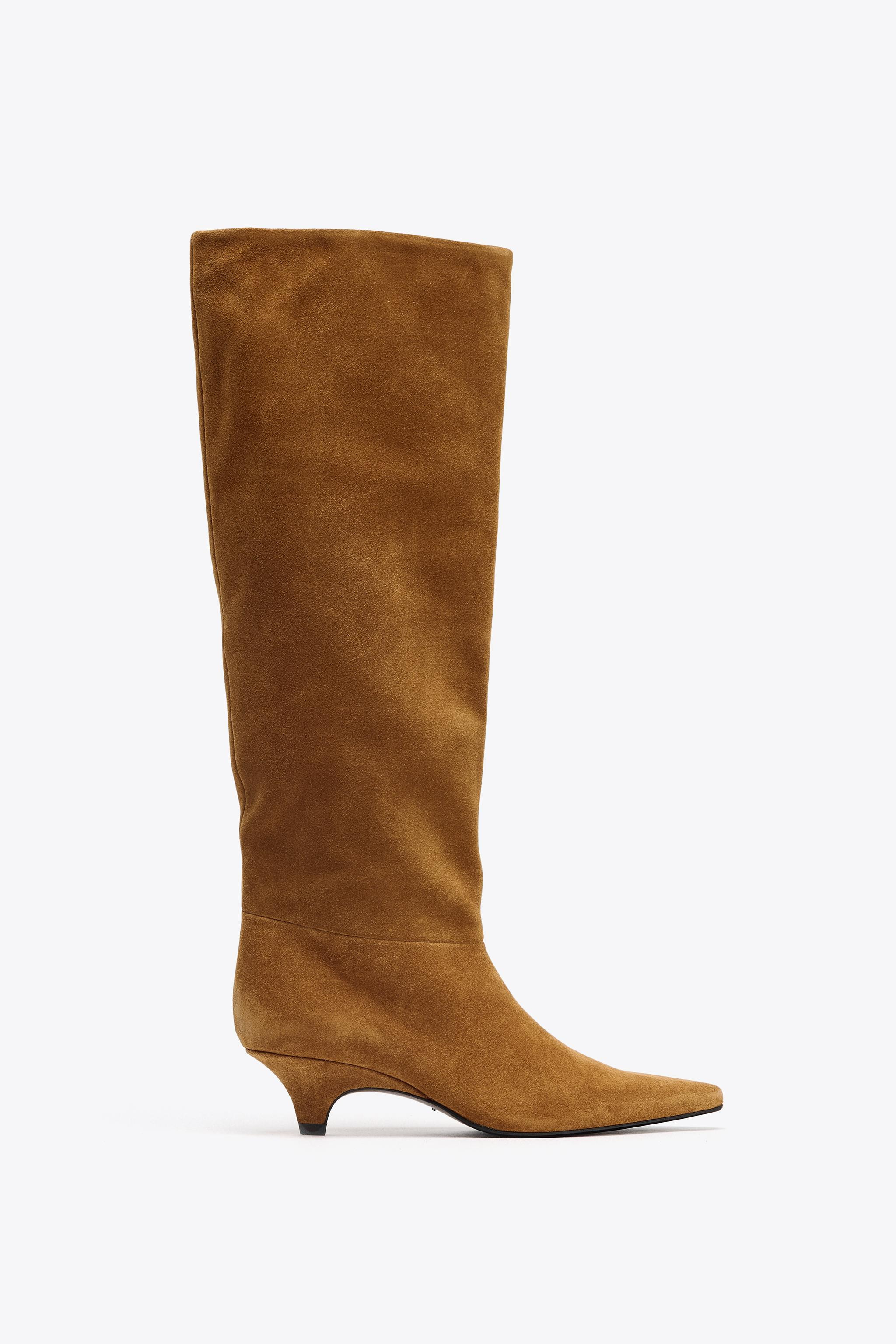SUEDE HEELED BOOTS | Zara US