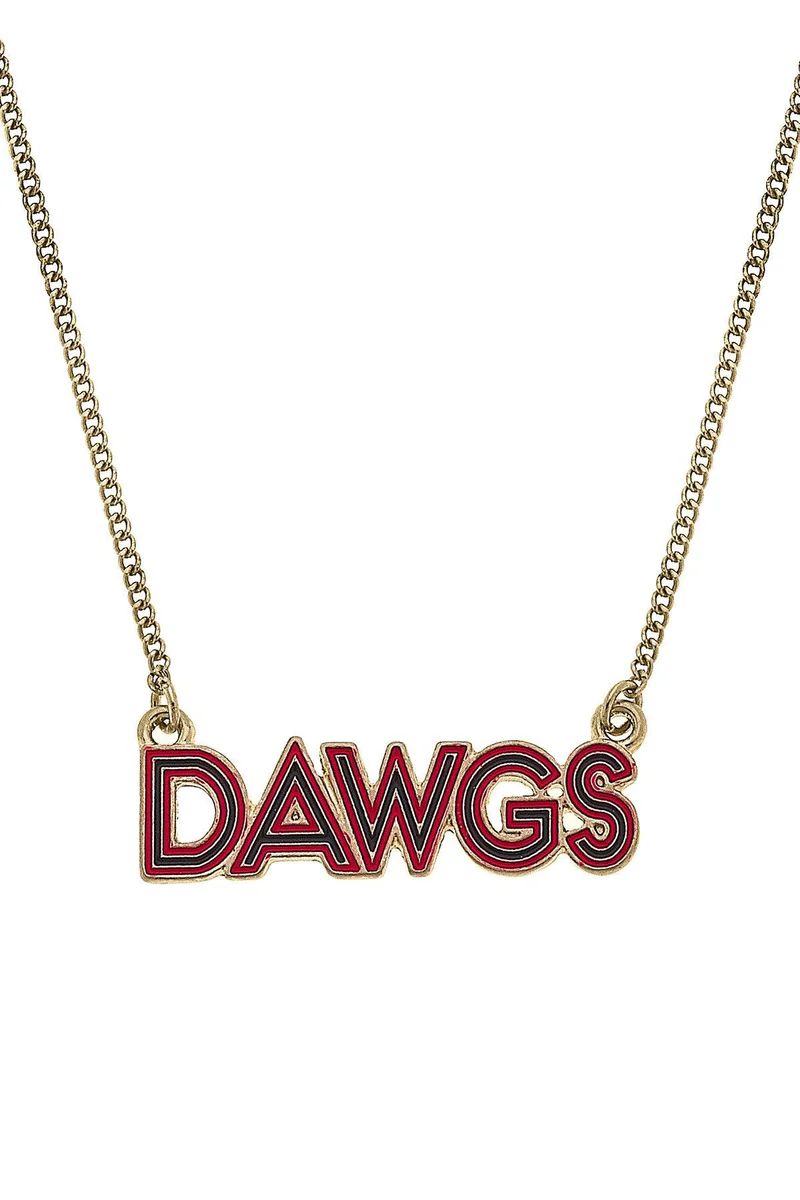 Georgia Bulldogs Outline Enamel Necklace | CANVAS