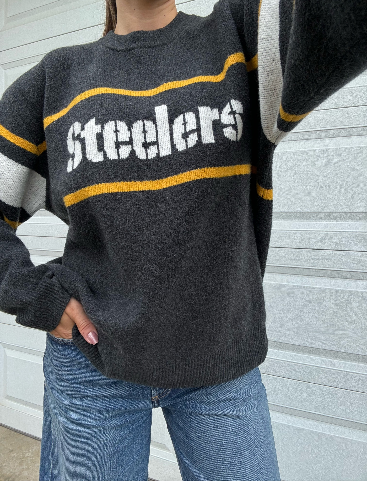 Football season is officially here and this Abercrombie sweater is PERFECT for NFL Sundays 🏈  

I’m wearing a Men’s L Tall - it’s oversized and I have room to cuff the sleeves. 

#LTKSeasonal #LTKFindsUnder100 #LTKFallSale