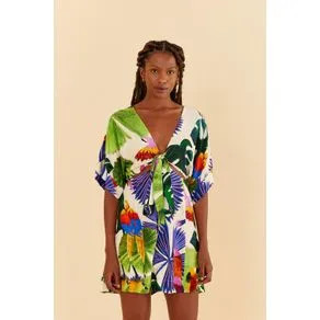 Vestido Curto Estampado Pássaros Pintados | Farm Rio (BR)