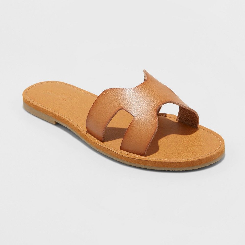 Women's Jenny Slide Sandals - Universal Thread Brown 8 | Target