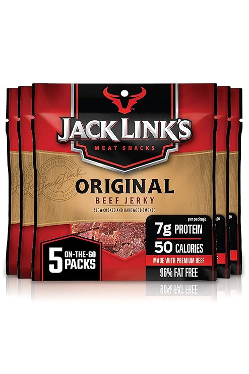 Jack Link's Beef Jerky, Multipack Bags, Flavorful Meat Snack for Lunches, Ready to Eat, 7g of Pro... | Amazon (US)