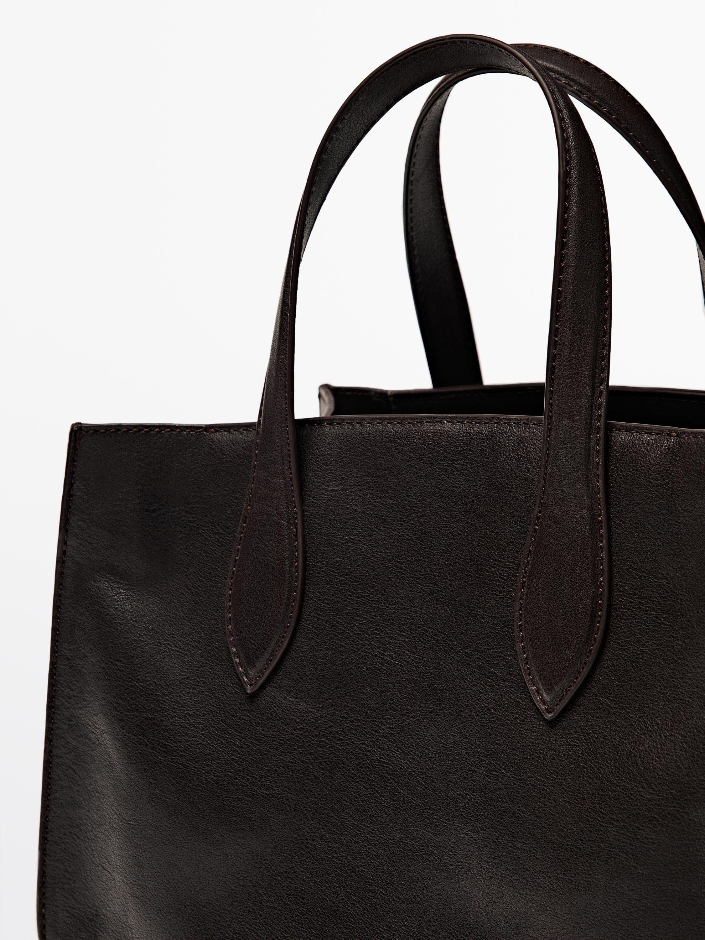 Nappa leather tote bag | Massimo Dutti US