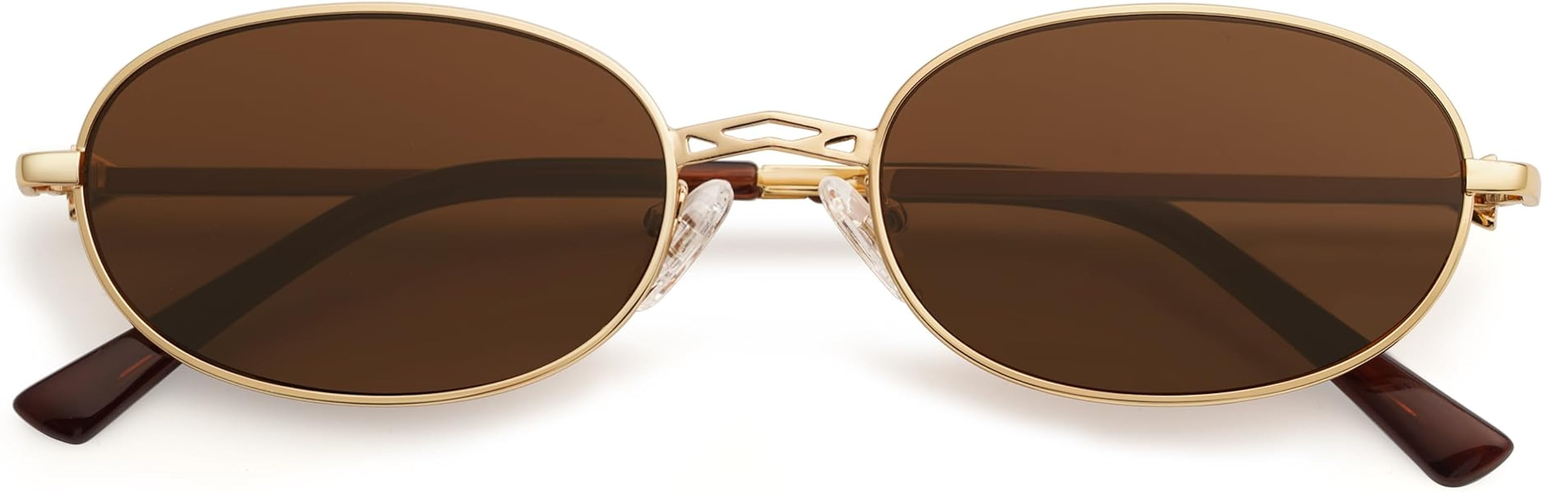 Retro Oval Sunglasses for Women Men Trendy Designer 90s Vintage Y2k Sunnies AP3662 | Amazon (US)