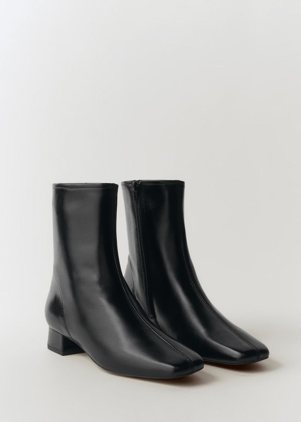 Heeled leather ankle boot | MANGO (UK)