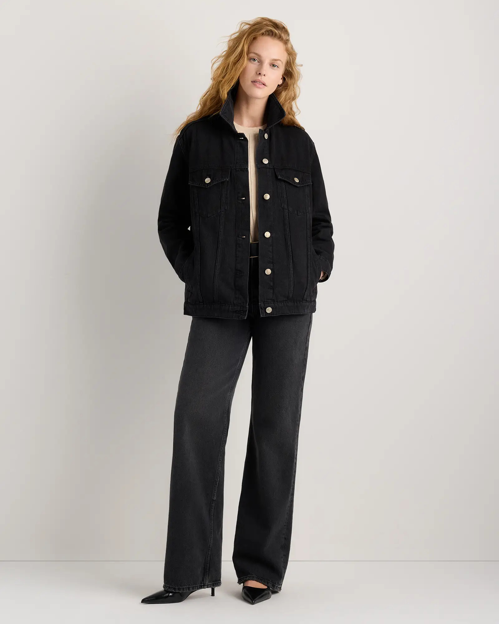 100% Organic Cotton Oversized Denim Jacket | Quince