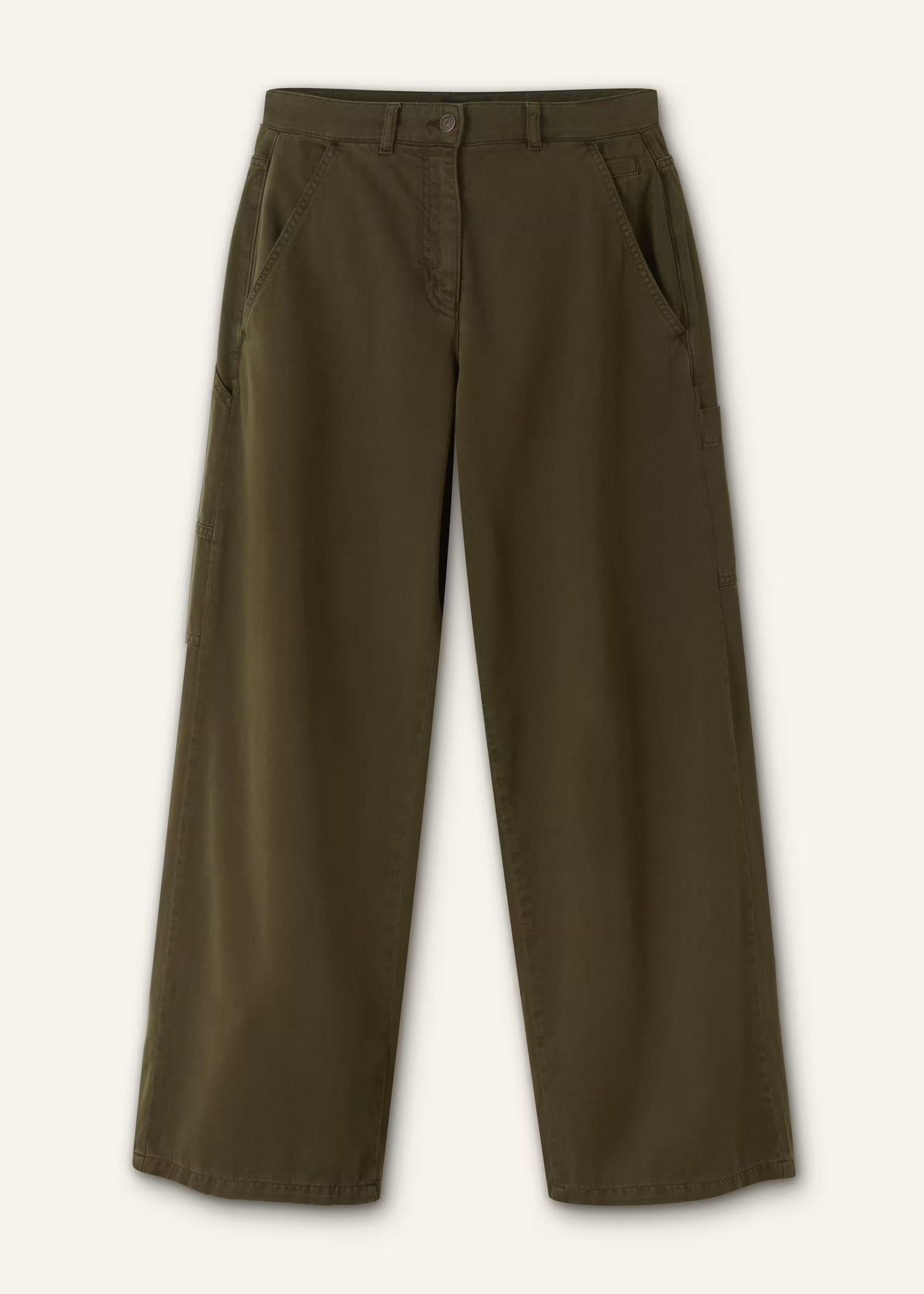 Women's Green Relaxed Casual Boyfriend Pant | ME+EM | ME+EM Global (Excluding US)