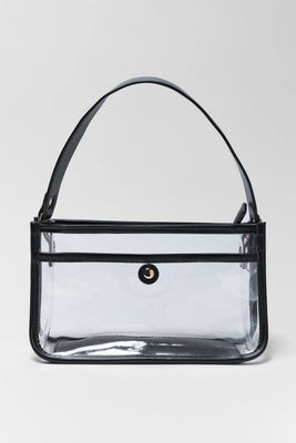 Black Trim Clear Shoulder Bag | Avara