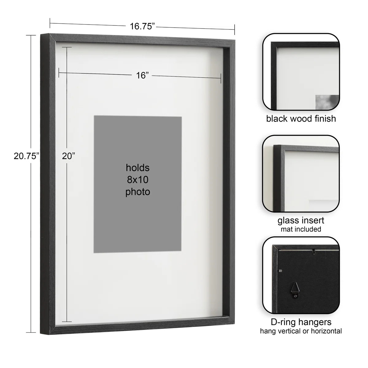 Develin Matte Plastic Single Picture Frame Set (Set of 3) | Wayfair North America