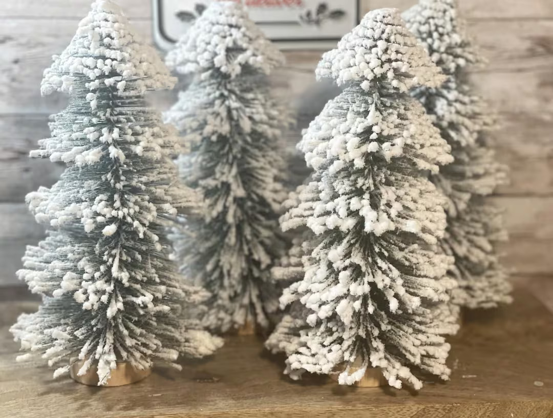 Farmhouse DIY Crafts Winter Christmas Holiday Tables Tiered Tray Home Villages Mantle Decor Snowy... | Etsy (US)