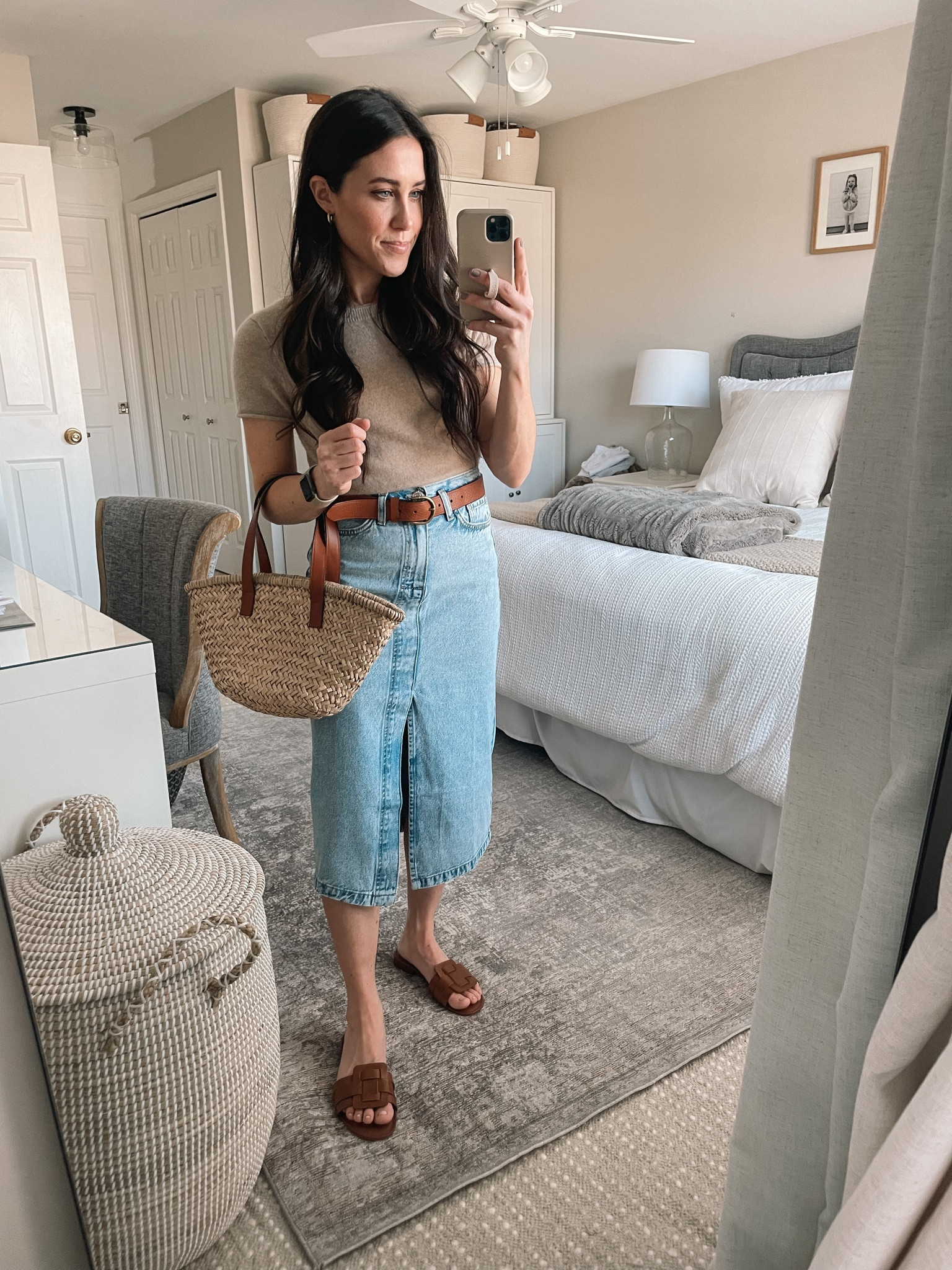 Denim skirt- 2
Cashmere tee- small

#LTKstyletip #LTKunder100 #LTKSeasonal