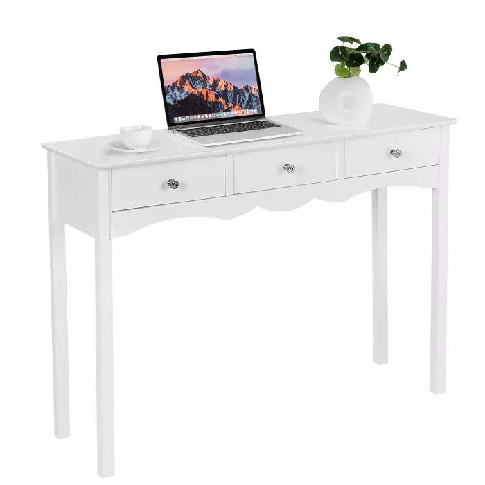 Costway Console Table Hall table Side Table Desk Accent Table 3 Drawers Entryway White | Target