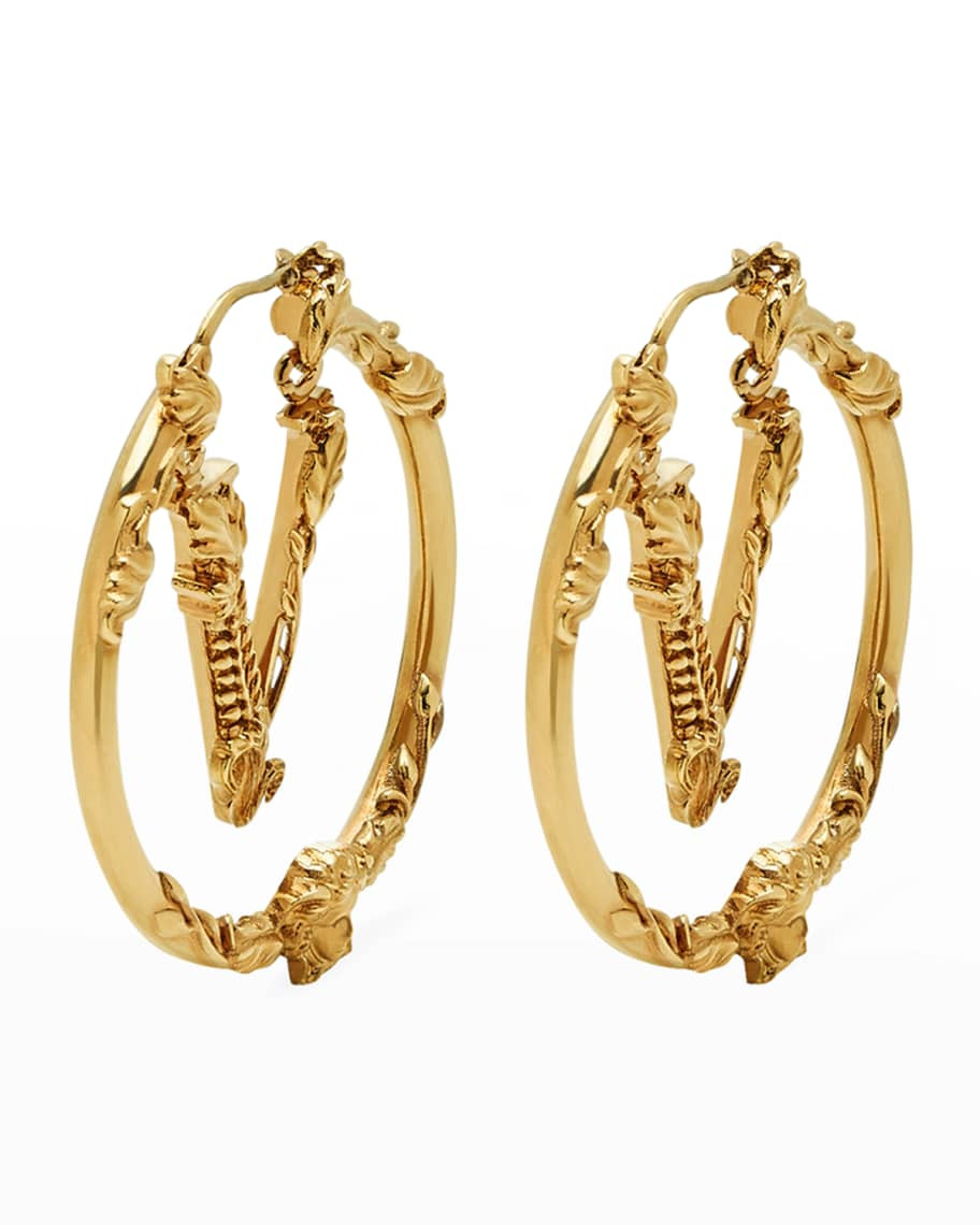 Versace Virtus Hoop Earrings | Neiman Marcus