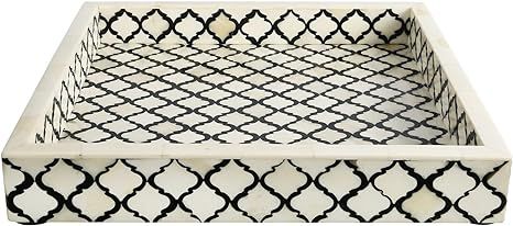 Moorish Moroccan Pattern Inspired Trays – Ideal Ottoman Tray – Multipurpose Bone Inlay Servin... | Amazon (US)