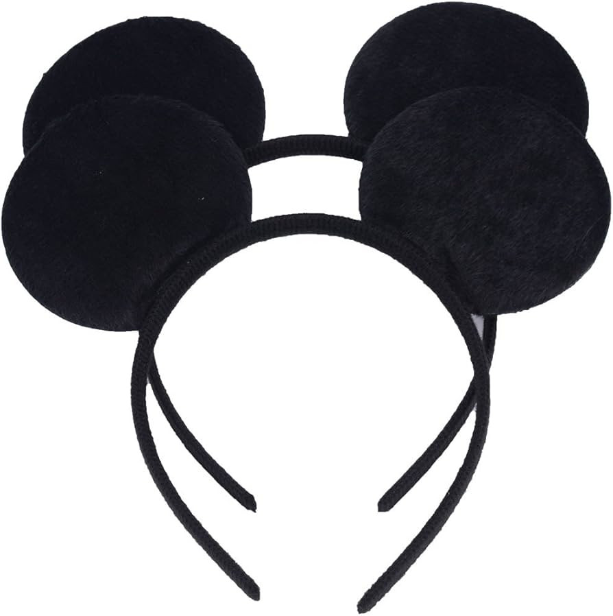 NiuZaiz Set of 2 Mouse Ears Headbands for Christmas Party Favors and Trips (Black) | Amazon (US)