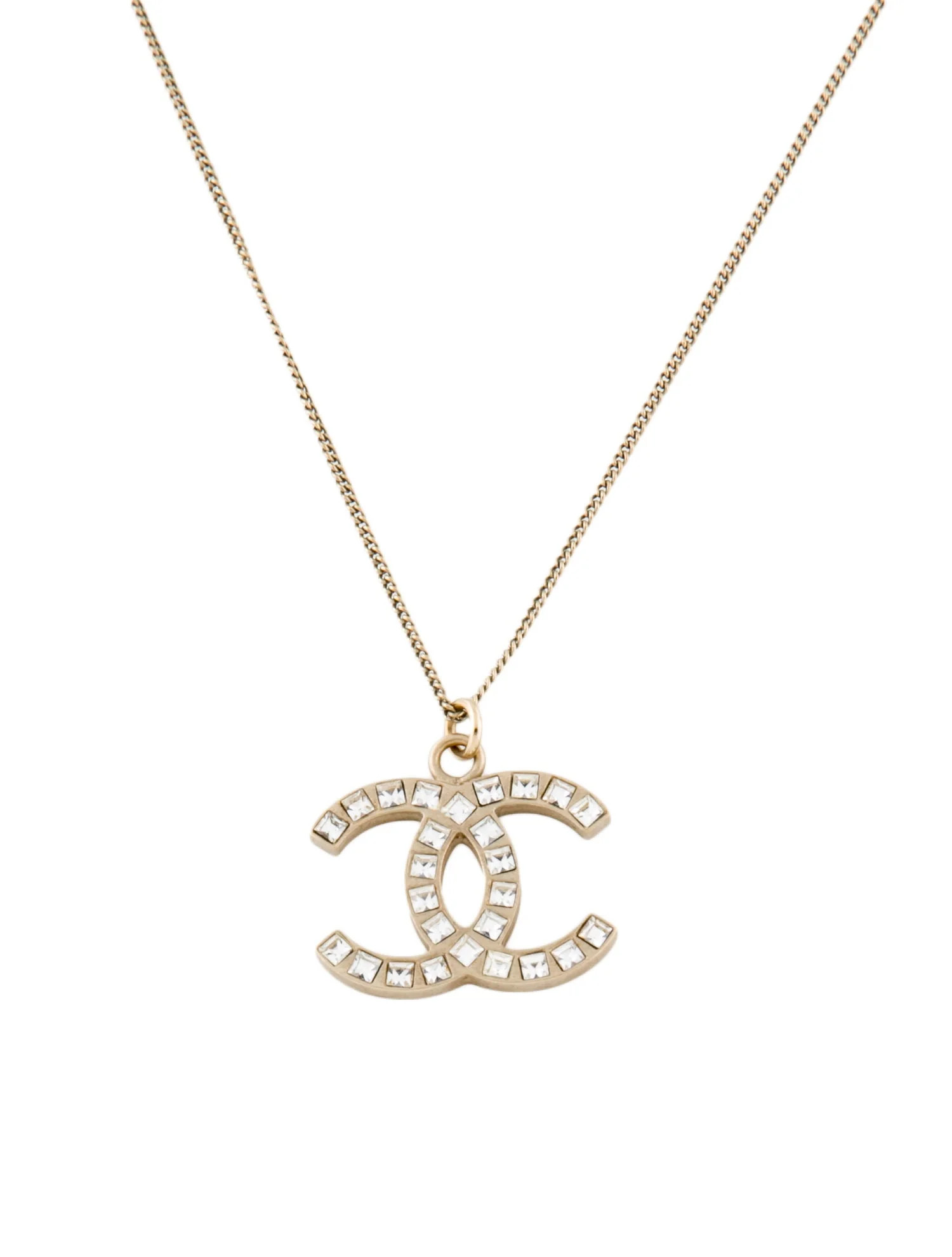 Strass CC Pendant Necklace | The RealReal