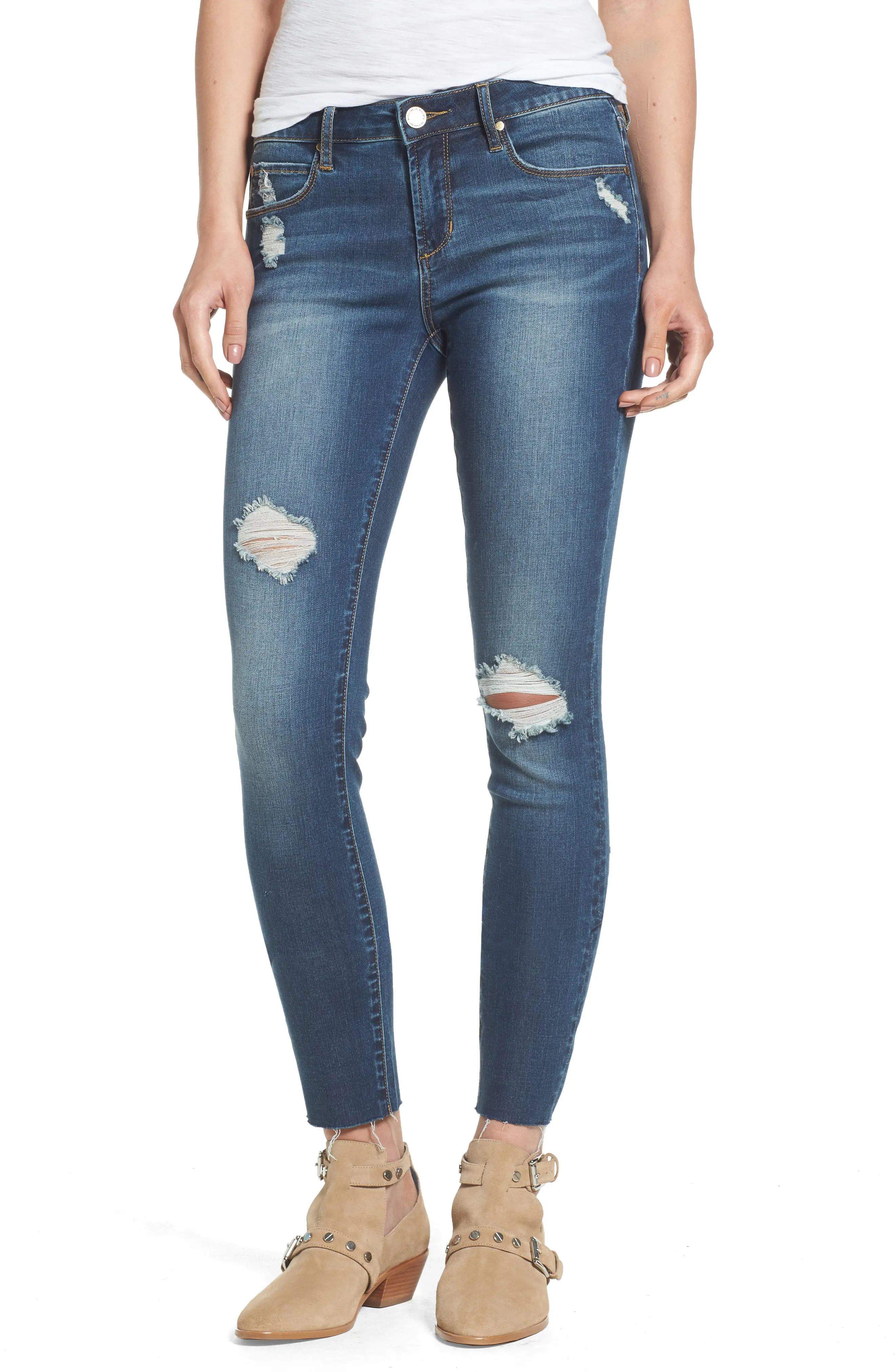 Women's Articles Of Society Sarah Distressed Skinny Jeans, Size 30 - Blue | Nordstrom