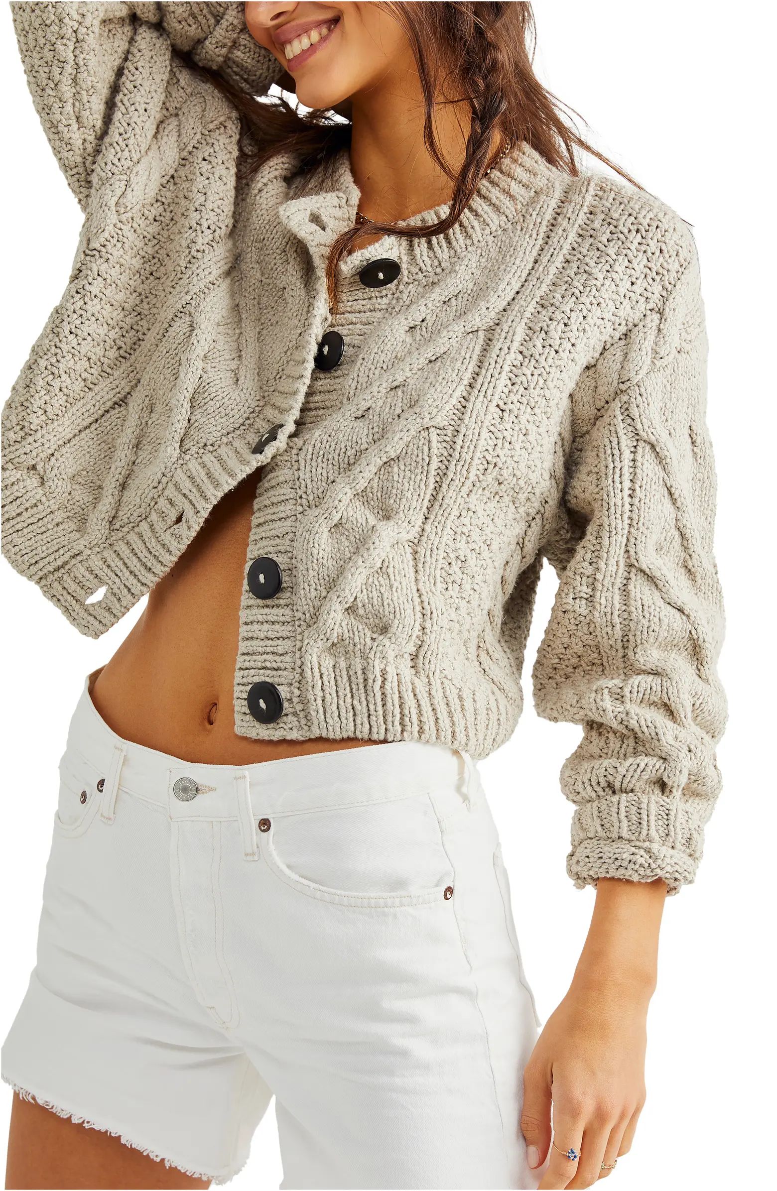 Free People Bonfire Cable Knit Cardigan | Nordstrom | Nordstrom