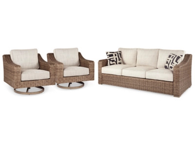 Beachcroft Outdoor Sofa with 2 Lounge Chairs | Ashley Homestore
