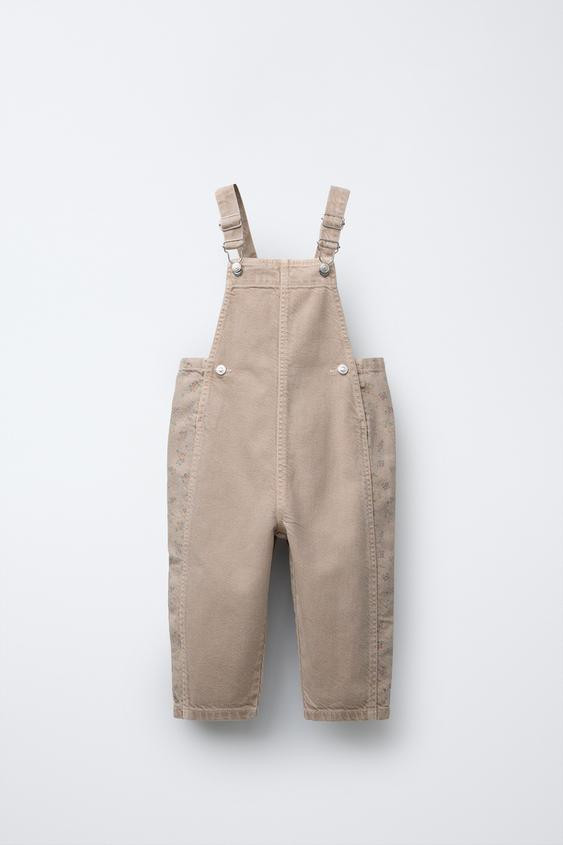 FLORAL PRINT LONG TWILL OVERALLS | Zara US