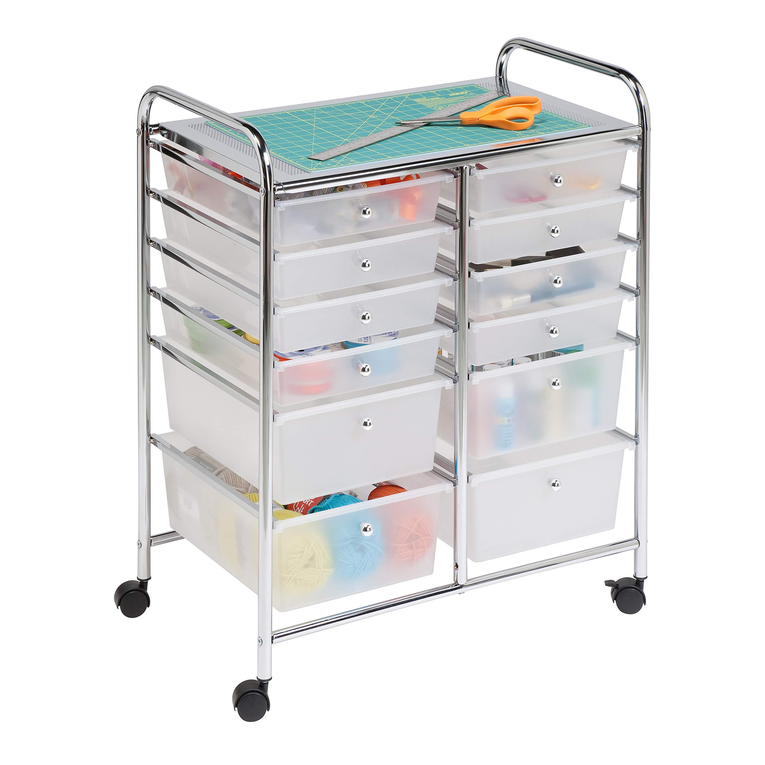 Honey-Can-Do Rolling Storage Cart and Organizer with 12 Plastic Drawers | Amazon (US)