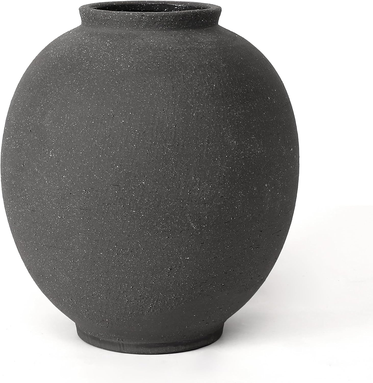 Black Ceramic Large Vase - 9.84 Inch Round Modern Ceramic Vases,Tall Vase for Decor Living Room T... | Amazon (US)