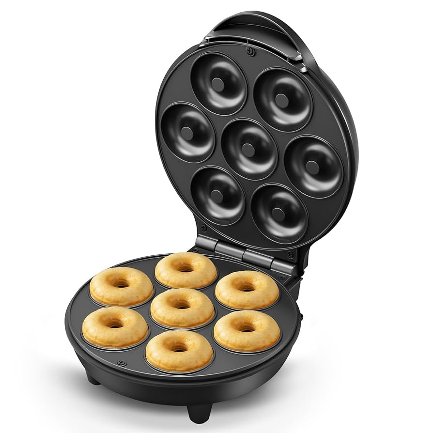 Mini Donut Waffle Cake Maker, 7 Slots Home Baking Machine, Great for Breakfast, Snacks, Desserts ... | Amazon (US)