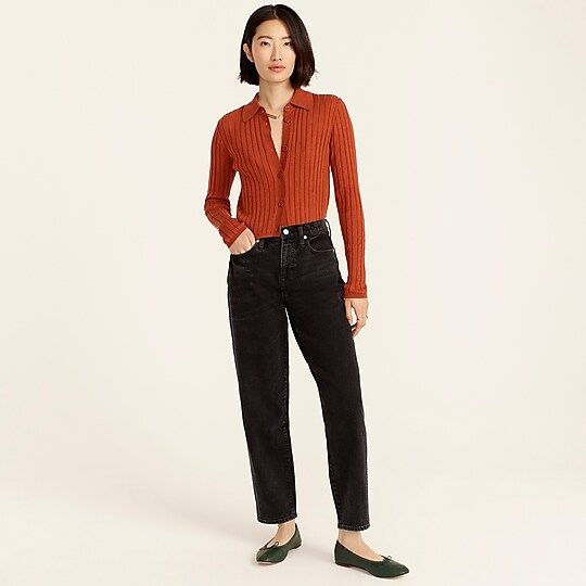 High-rise Peggy tapered jean in washed black | J.Crew US
