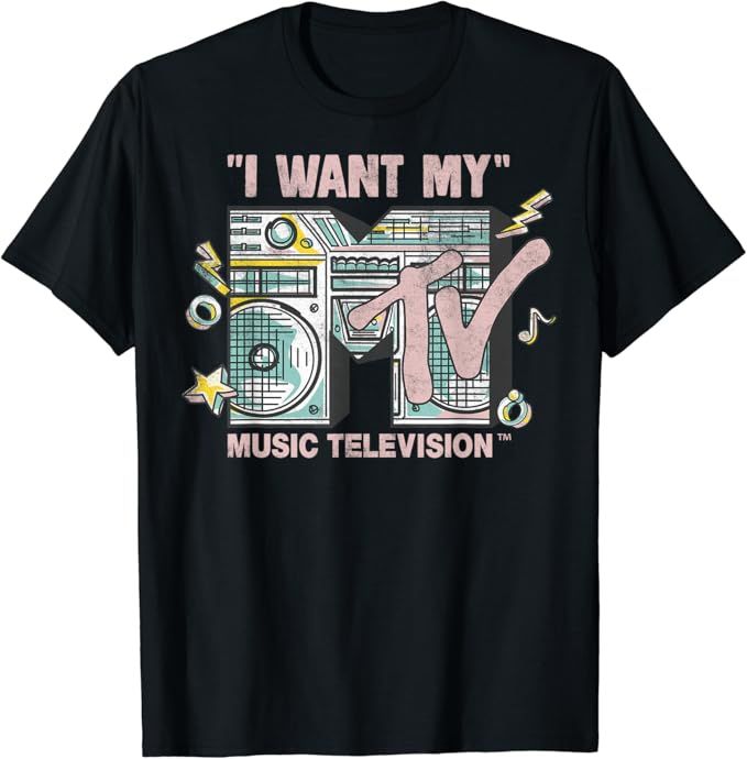MTV I Want My Retro Boombox Graphic T-Shirt | Amazon (US)