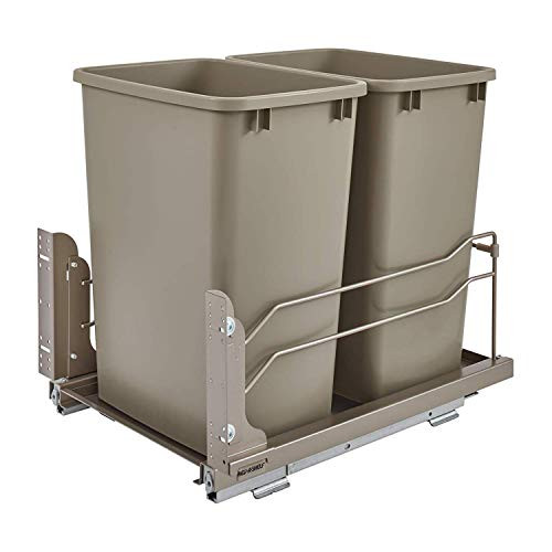 Rev-A-Shelf 53WC-1835SCDM-212 Double 35 Quart Pull-Out Under Mount Kitchen Waste Container Trash Can | Amazon (US)