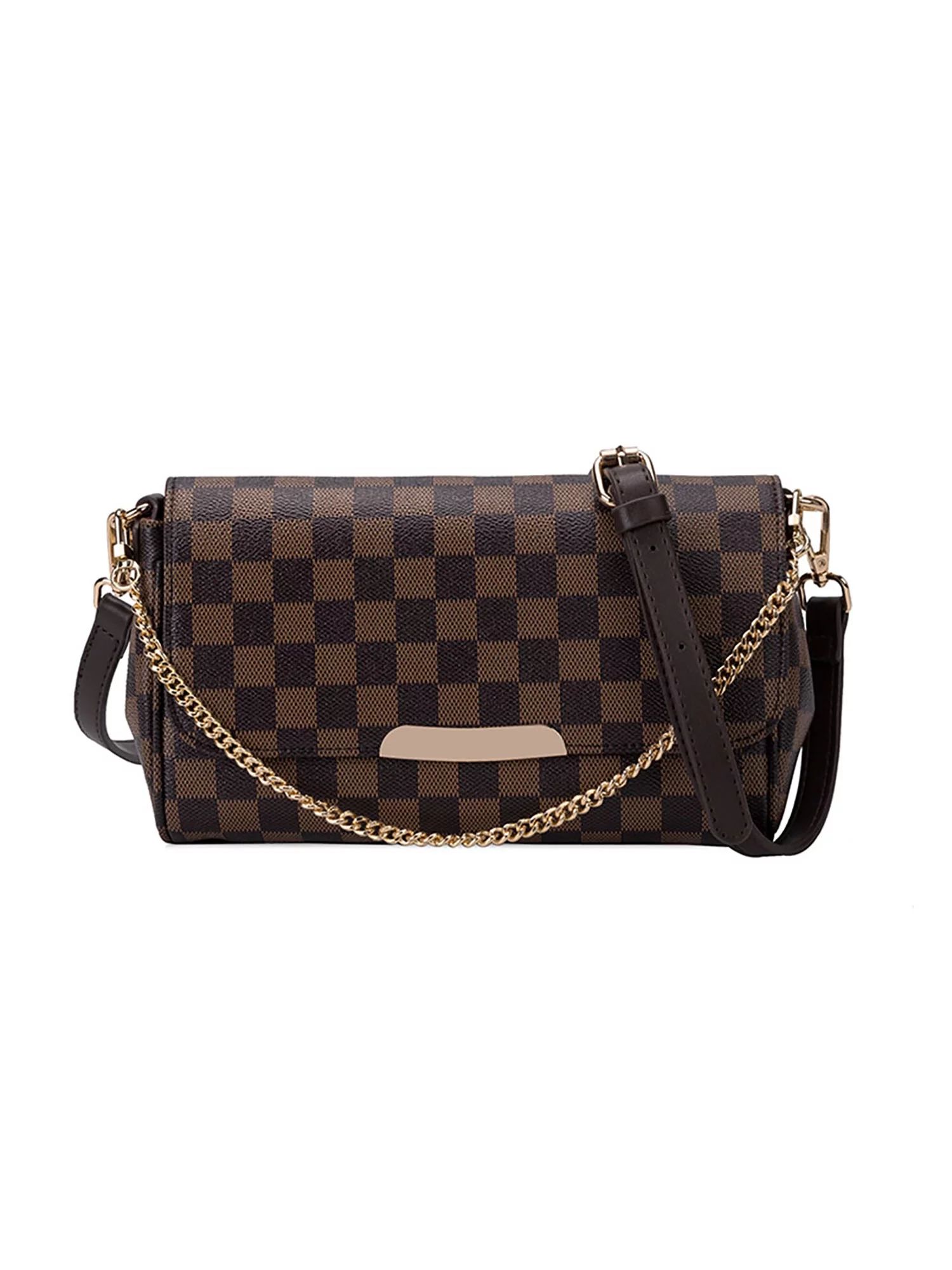 Lumento Womens Checkered Crossbody Bag PU Vegan Leather Shoulder Bag Fashion Handbag Satchel Purs... | Walmart (US)