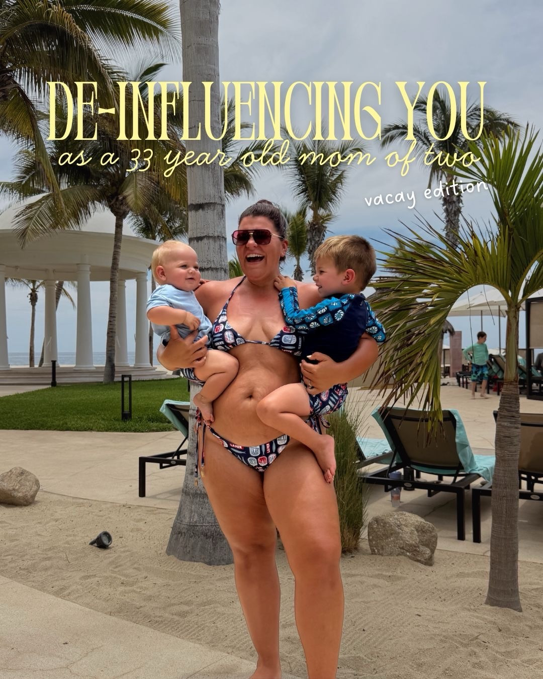 a realistic vacation 🌴 with two boys ages 3.5 and 10.5 months 🙃

all those picture-perfect photos of families of four living their best lives? maybe that’s reality for some, but I can assure you…we were not the only ones at our resort fighting for our lives most days.
😅
if you’re doing hard things in a season that’s working against you, I honestly think that makes you an even more powerful parent. because your kids are seeing you show up even when it’s hard. even when emotions are high and morale is low. you’re doing the dang thing! you’re setting the tone for a life well lived.
🌊
motherhood isn’t an aesthetic, you don’t have to keep up here — just keep showing up. that’s enough 🫶🏻