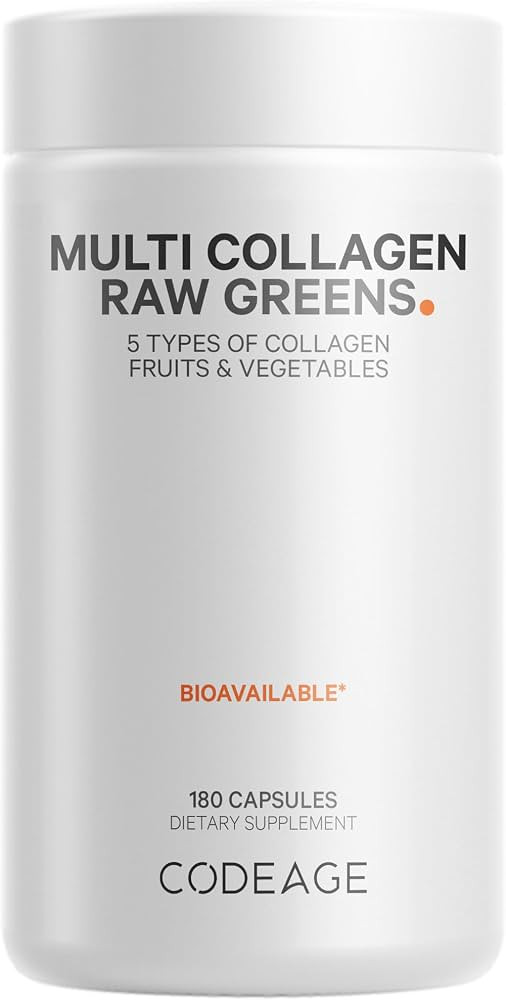 Codeage Multi Collagen Protein + Organic Raw Greens Superfood Capsules Supplement, 21 Fruits & Ve... | Amazon (US)