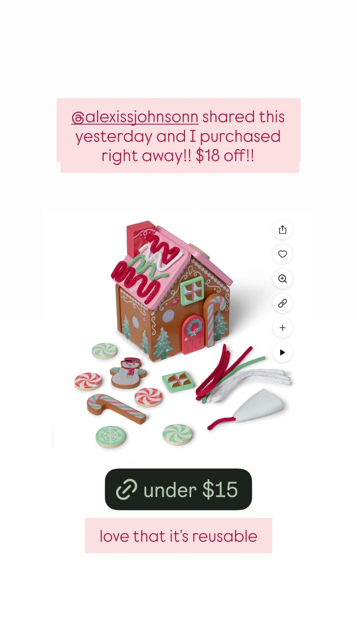 @alexissjohnsonn shared this yesterday and I purchased right away!! $18 off!! love that it’s reusable